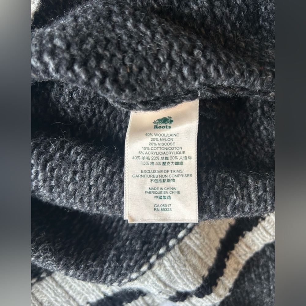 Roots Cabin Canada Men’s Sweater Shawl Collar Wool Blend Sz M Elbow Patches EUC - Picture 9 of 10